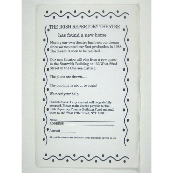 Alive Mother of Behans Playbill November 1994 Rosaleen Linehan Irish Theatre - Picture 3 of 11